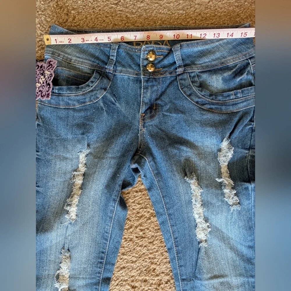 Size 11 Para Women's Distressed Blue Skinny Jeans